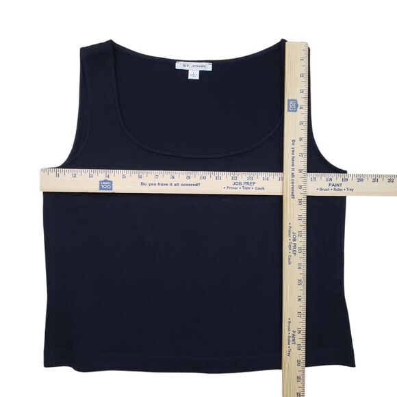 St.John Top Basic Womens Large Black Knit Sleeveless Scoop Neck Casual Pullover - Picture 4 of 6